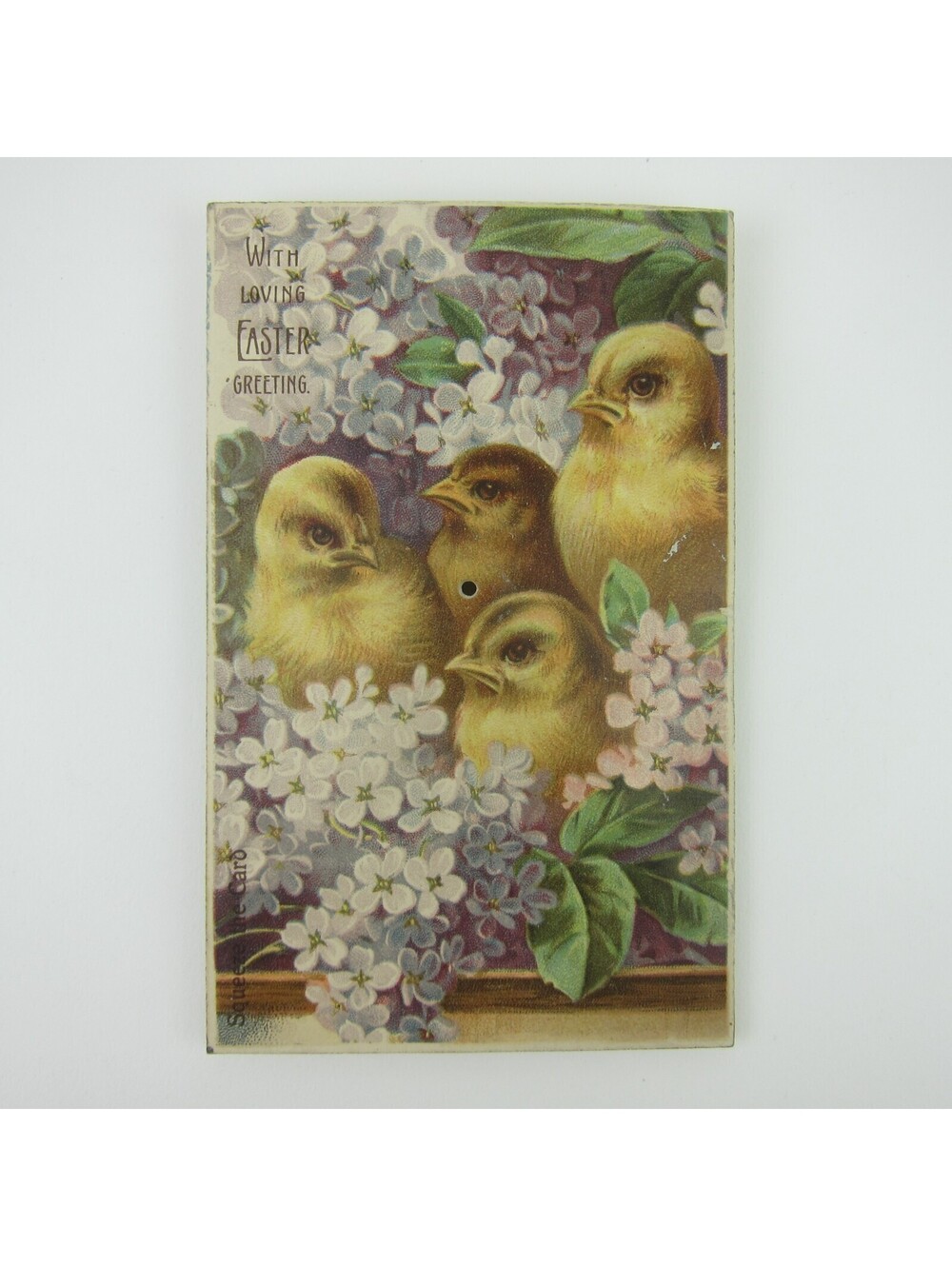 Easter Postcard Squeeze Sound Yellow Chicks Squeak WORKING Antique 1910s RARE